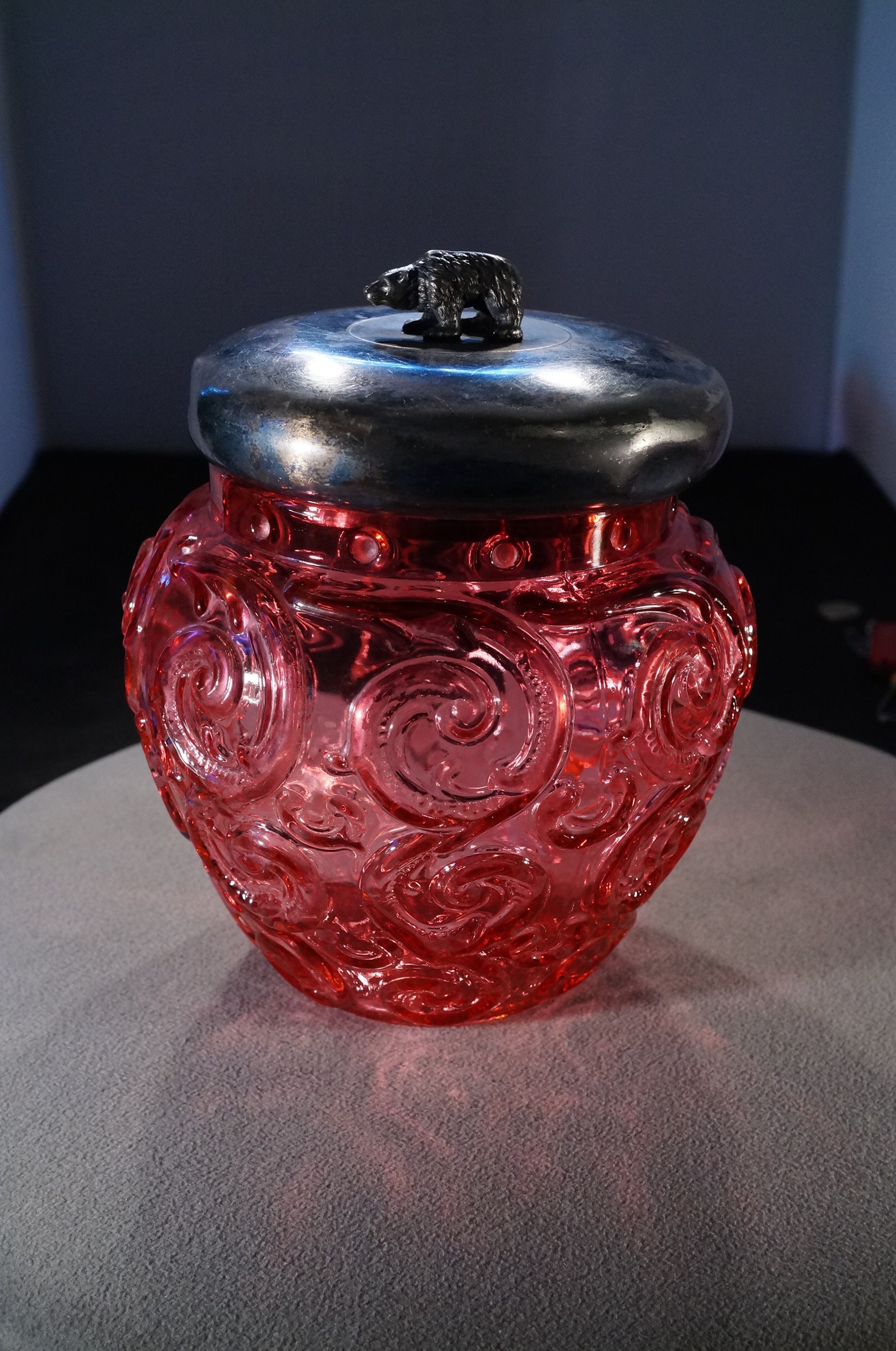 Antique Vintage 1900 Lid Biscuit Cookie Cracker Jar Container