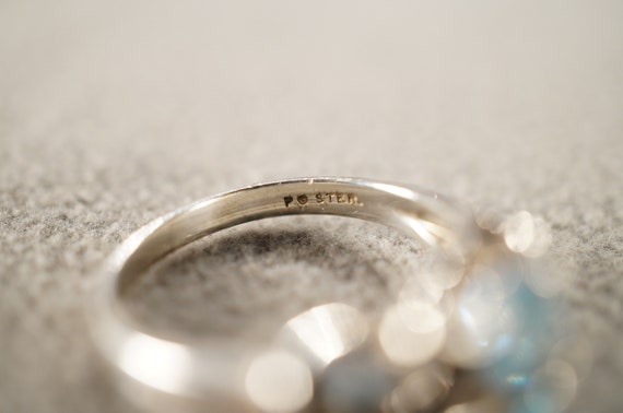 Vintage Wedding Band Stacker Design Ring Sterling… - image 5