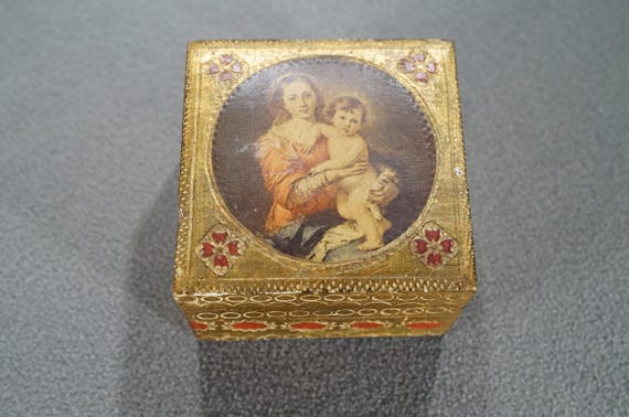 Antique Vintage Italian Wood Florentine Gold Gilded T… - Gem