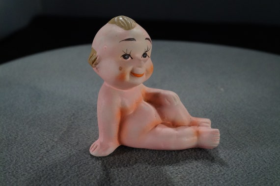 Antique Vintage Hand Painted Bisque Porcelain Baby Boy Kewpie