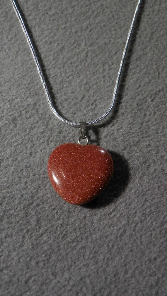 Vintage  Sterling  Silver  bold Goldstone  Puffed 