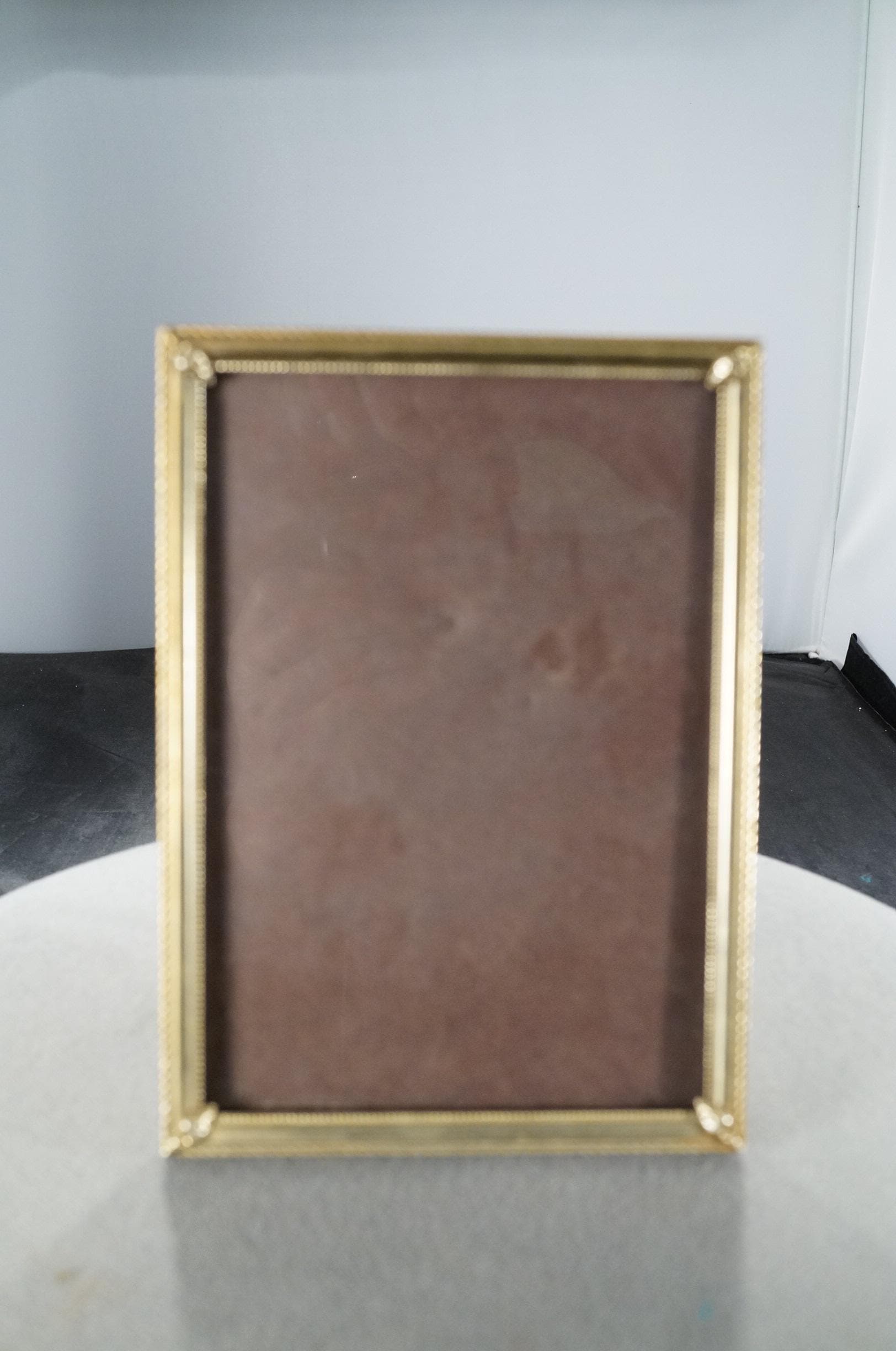 Antique Vintage Yellow Gold Tone Metal Picture Frame Etched Scrolled ...