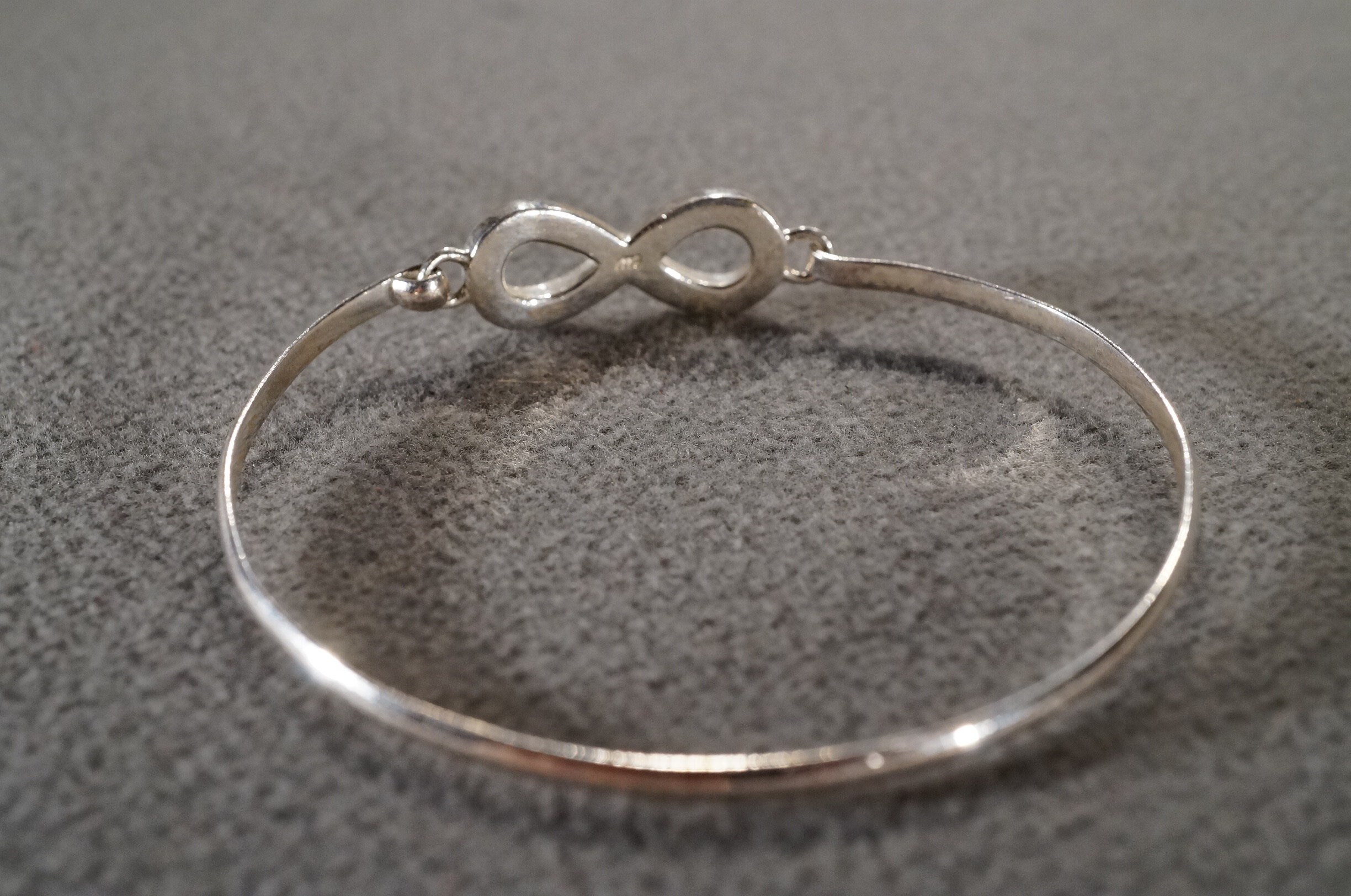 Vintage Sterling Silver Bangle Bracelet Multi Round Inset