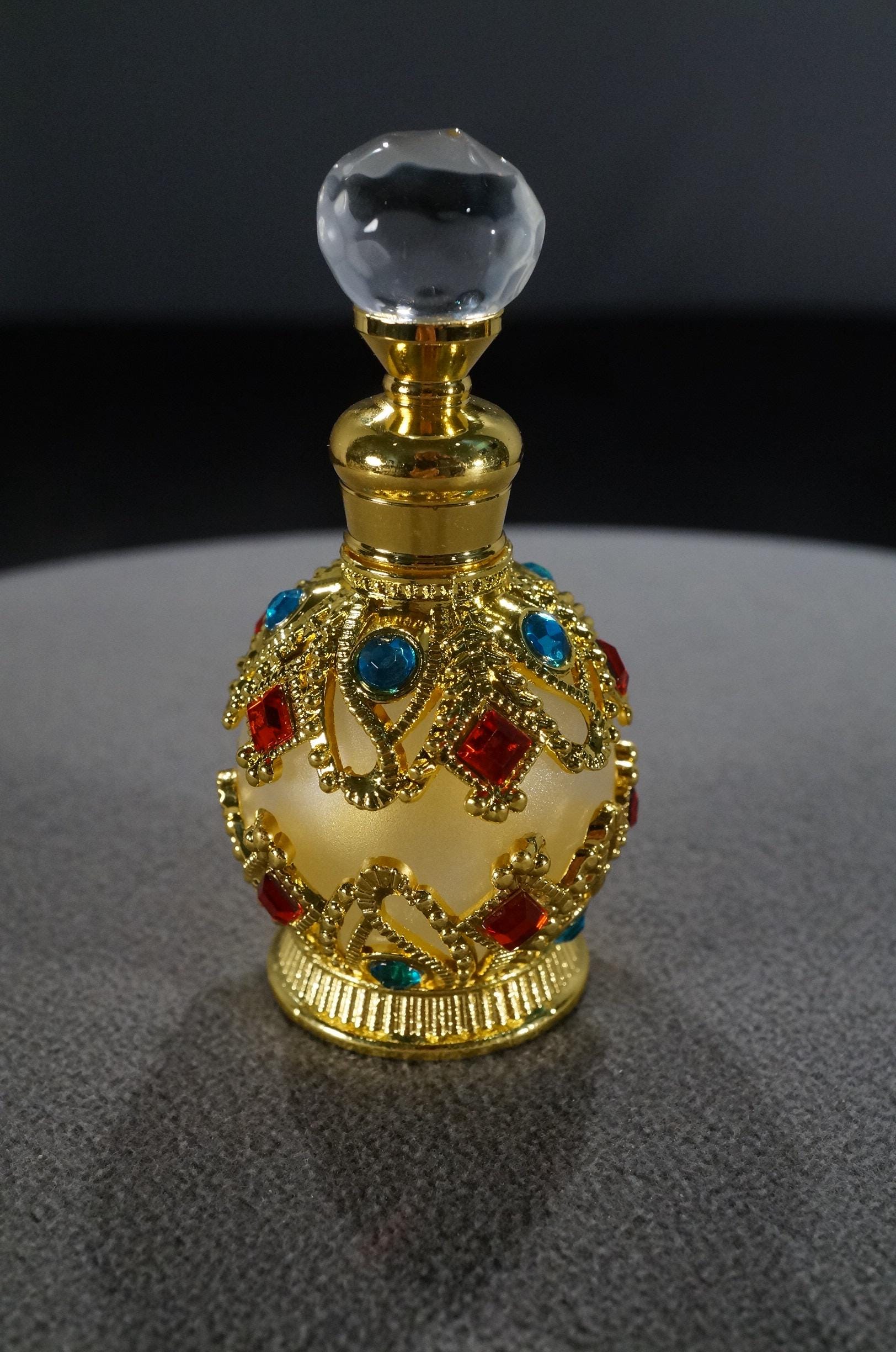 Vintage Yellow Gold Tone Glass Multi Rhinestone Victorian Style