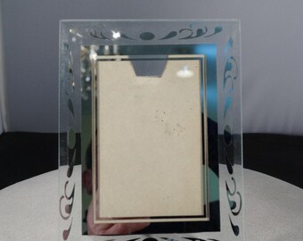 Antique Vintage Picture Frame Rectangle Reverse Painted