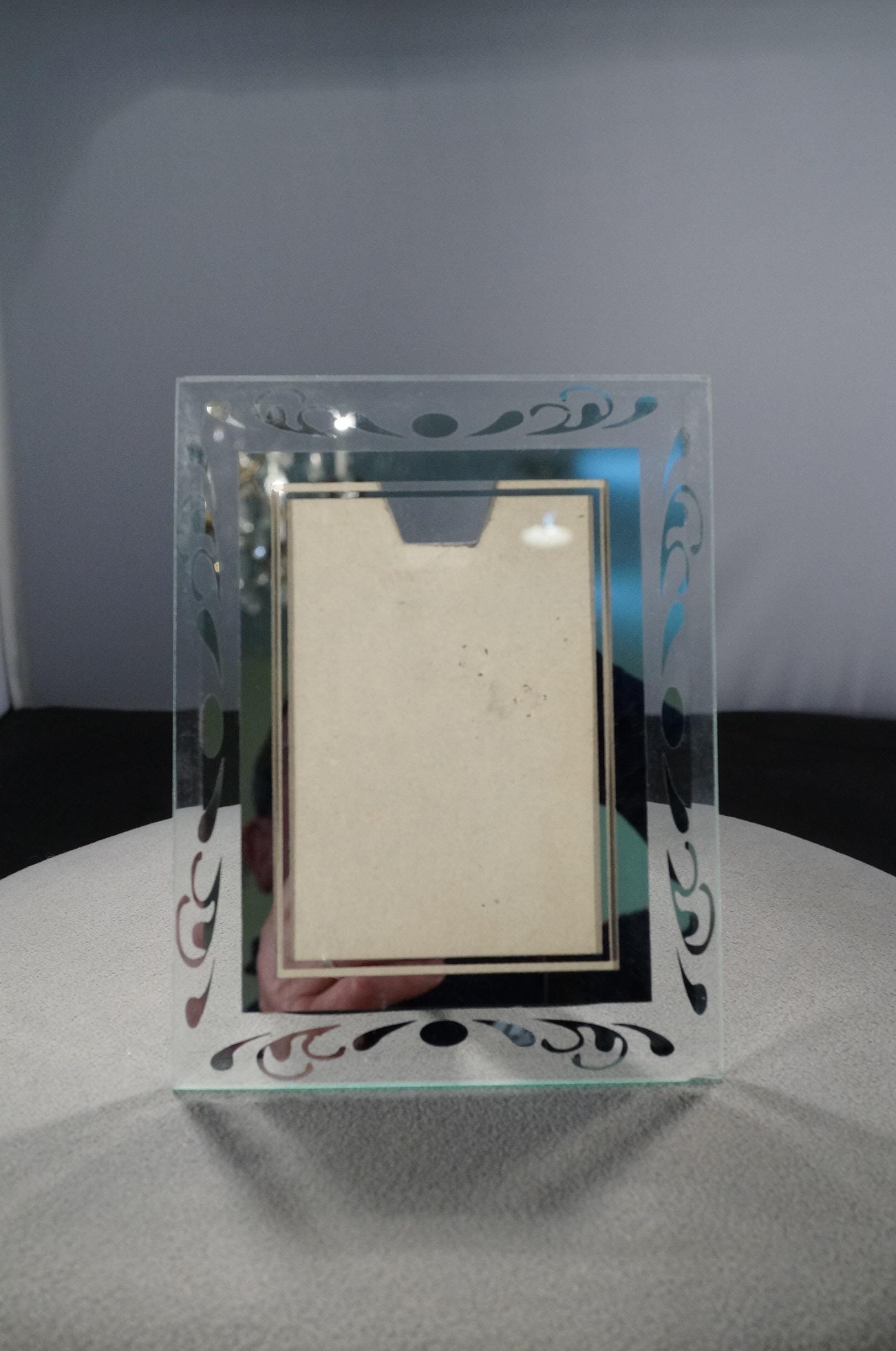 Antique Vintage Picture Frame Rectangle Reverse Painted