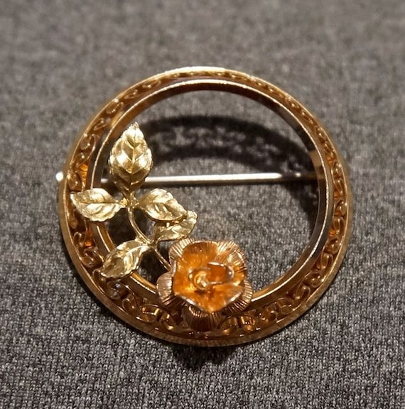 Vintage 12 K Yellow Rose Gold  Filled Detailed  Sc