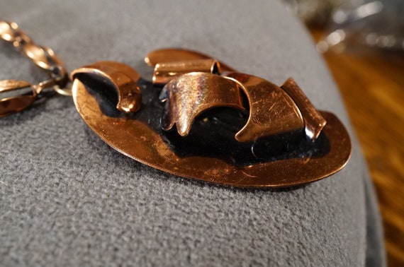 Vintage Pendant Charm Necklace Chain Solid Copper… - image 3