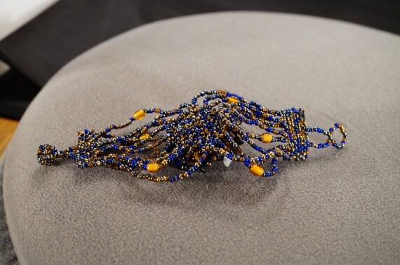 Vintage Bracelet Multi Round Rectangle Glass Bead… - image 4