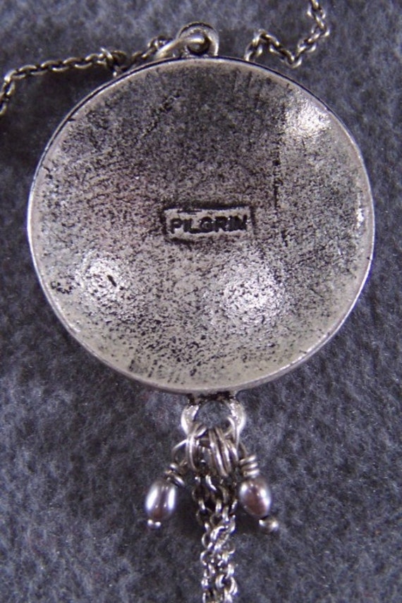 Vintage Silver Tone Designer Signed Pilgrim  Dani… - image 4