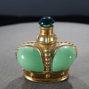 プリンスマチャベリ⭐ANTIQUE　BOTTLE Antique Vintage Prince Matchabelli Green Crown Perfume Bottle Wind
