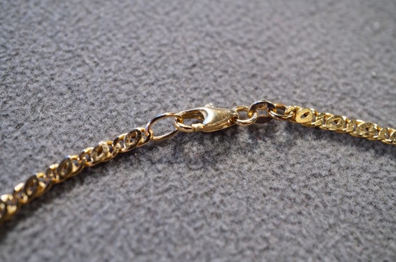 Vintage 14 K Yellow Gold Necklace Chain Unique Th… - image 4