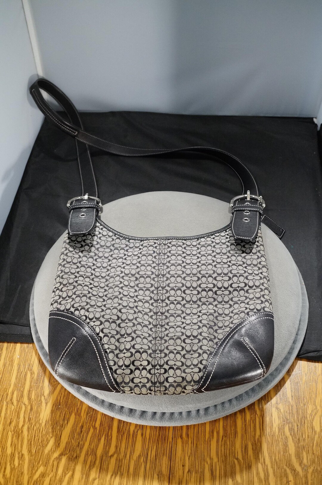 バッグ Coach Shoulder Bag Hobo vintage Vintage Coach Hobo Handbag Purse Signature Shoulder Strap Canvas