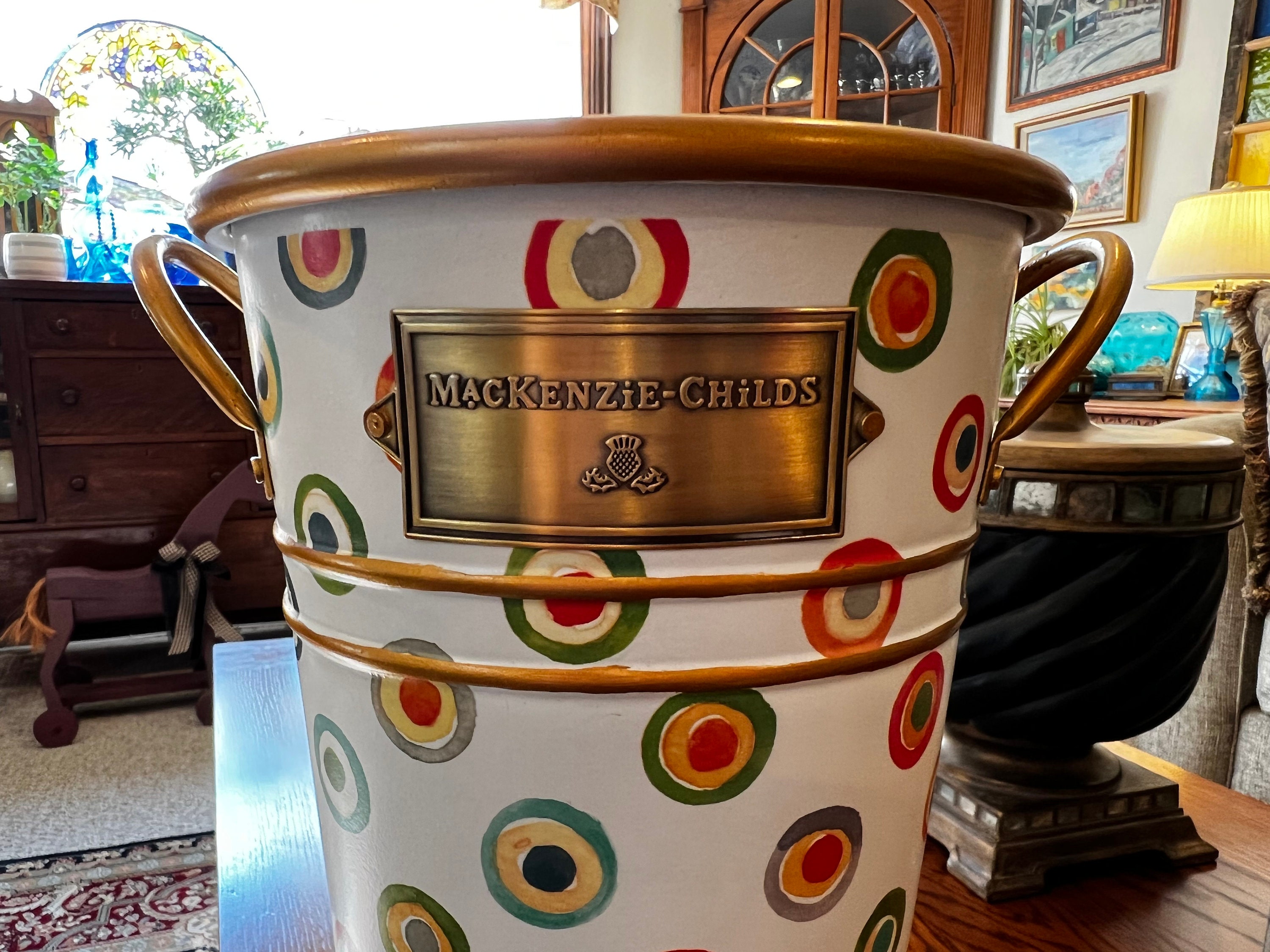 Vintage Signed Mackenzie Childs Multi Color Hand Painted Metal