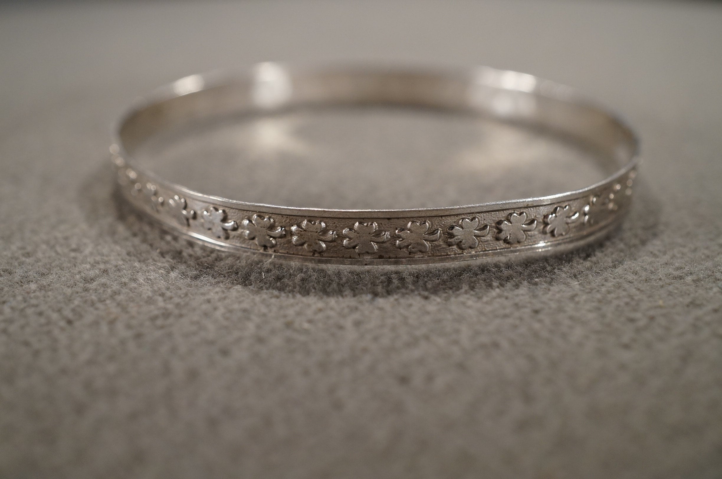 Antique Vintage Sterling Silver Bangle Bracelet Eternity
