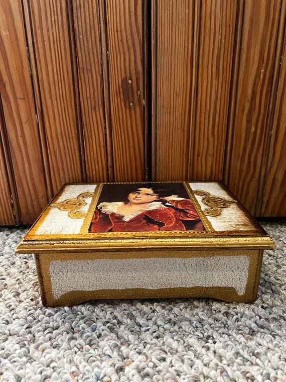 Antique Vintage Italian Wood Florentine Gold Gilded T… - Gem