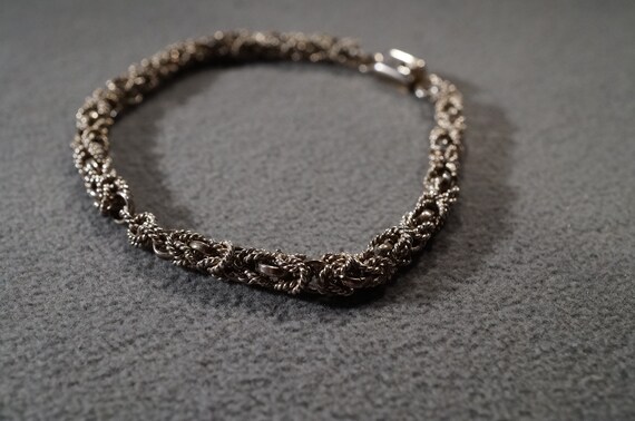 Vintage Sterling Silver Bracelet Woven Twisted Ob… - image 3