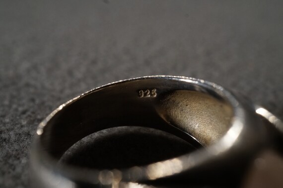 Vintage Sterling Silver Band Ring Multi Round Pro… - image 5