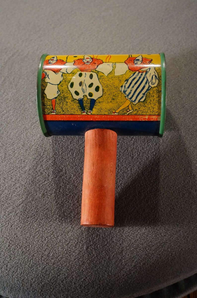 Antique Vintage 1950's Deco Party Toy Noise Maker Painted Tin ...