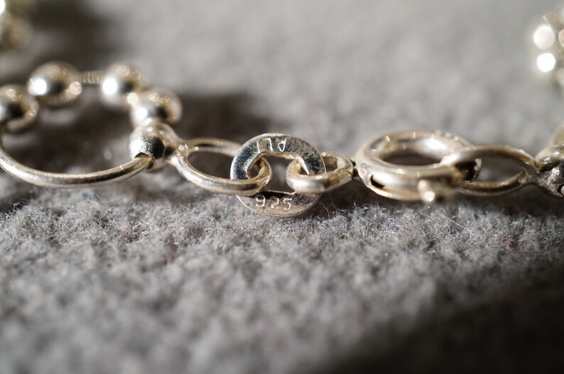 Vintage Sterling Multi Round Smooth Circular Design Tennis Line Link Station Bracelet #294