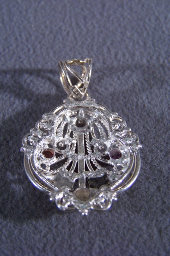 Vintage Sterling Silver  Round Pear Amethyst Garn… - image 3