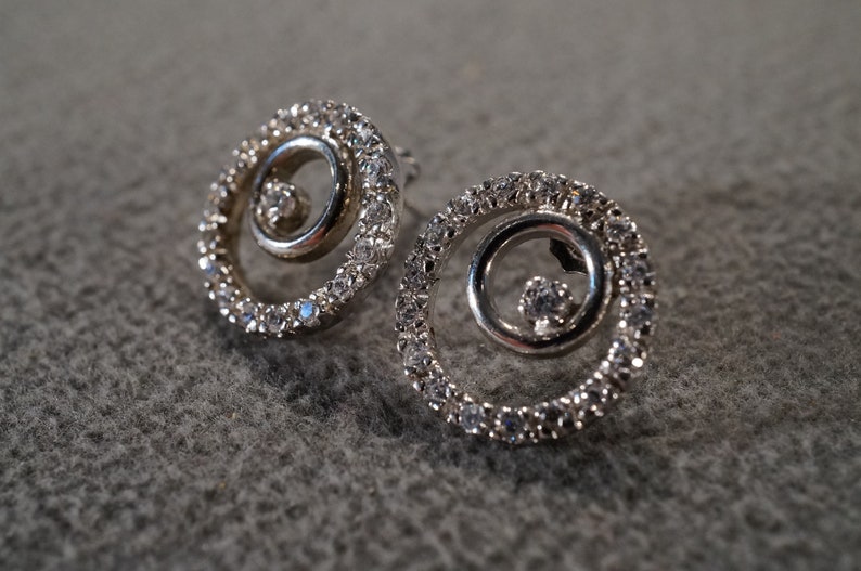 Vintage Sterling Silver Button Stud Design Pierced Earrings 38 Etsy