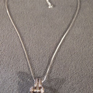 Vintage Sterling Silver Oval African Amethyst 2 Round Blue Topaz Fancy Lavaliere Pendant Charm Necklace Chain         **RL