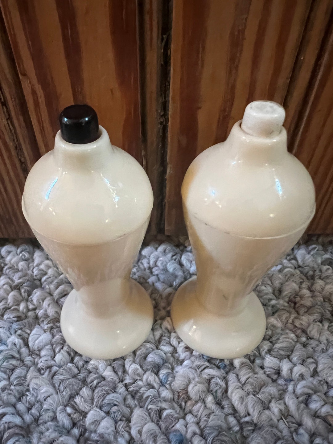 Antique Vintage 1950 Art Deco Celluloid Salt Pepper Shakers Set Box