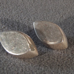 Vintage Sterling Silver Art Deco Earrings in a Marquise Shape                              M