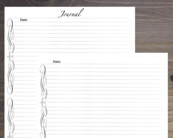 Dated Journal / Diary page Refills / Insert: Classic 7 x 9.25 - Disc bound PLANNER PRINTABLE