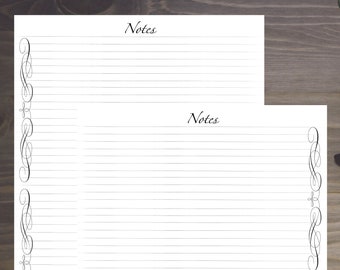 Notes pages Refills / Insert: Classic 7 x 9.25 - Disc bound PLANNER PRINTABLE