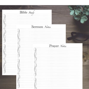 Devotional / Sermon / Bible study / Prayer / Spiritual notes Refills / Insert: Classic 7 x 9.25 Disc bound PLANNER PRINTABLE image 1