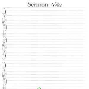 Devotional / Sermon / Bible study / Prayer / Spiritual notes Refills / Insert: Classic 7 x 9.25 Disc bound PLANNER PRINTABLE image 2