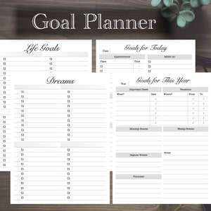 Goal Tracker Printable Inserts: Classic Planner Refills (PDF Download)