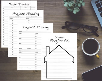 House Project / Home Renovation / Task Tracker Planner Inserts / Refills; Classic 7 x 9.25 - Disc bound PLANNER PRINTABLE