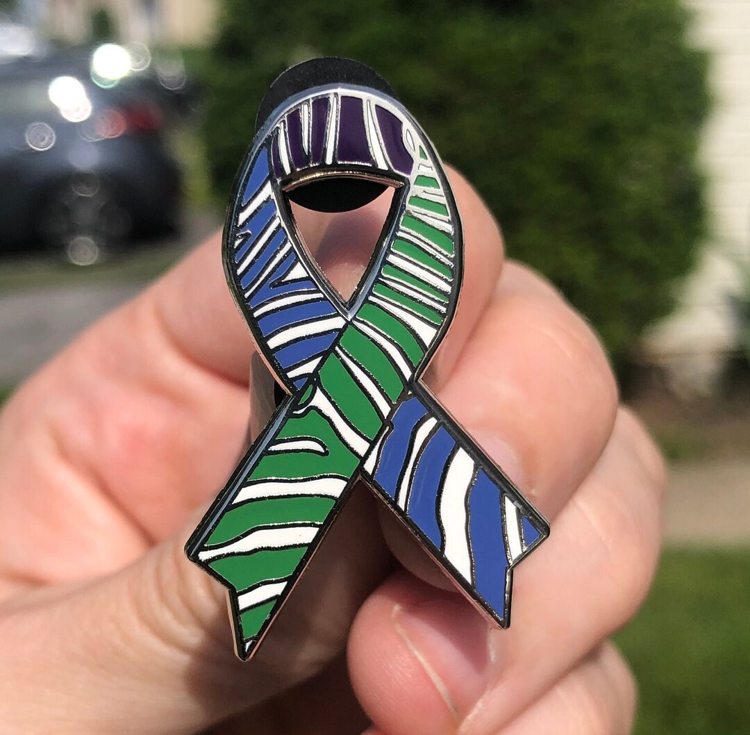 Rare Illness Syngap1 Awareness Ribbon PIN Zebra Epilepsy Autism ...