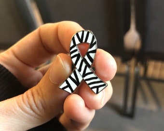 Rare illness ZEBRA awareness ribbon PIN disability awareness