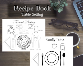 Cook book extras / Table setting / Family table / Formal dining / Recipe book / Refills / Insert:Classic 7 x 9.25 - Disc bound Planner