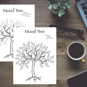 Naturens humör och trädspårning – AM/PM Bullet Journal-insats (PDF-utskrivbar)