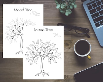Mood Tree / Nature mood tracker / AM/PM mood tracker / Bullet Journal / Refill / Insert; Classic 7 x 9.25 - Disc bound Planner PRINTABLE
