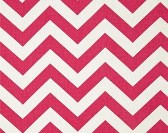 1/2 or 1 yard fabric -Home Decor Chevron Fabric - Premier Prints Zig Zag Candy Pink White