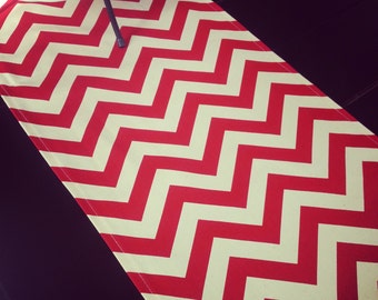 Table Runner- RED Chevron ZigZag- Weddings, Showers, Home Decor, Independance Day, 4th of July - Pick a Size