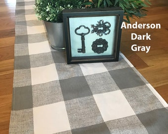 Table Runner- Premier Prints Anderson Dark Gray- Weddings, Showers, Home Decor- Pick a Size or CUSTOM