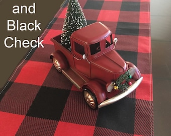 Table Runner- Red and Black Check. Home Decor- Pick a Size or Custom