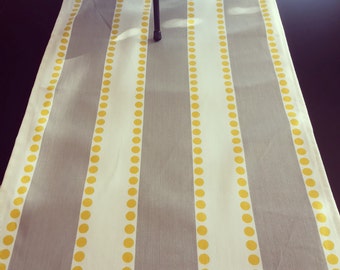 Table Runner- Premier Prints Lulu Twill Storm Yellow Gray Stripe- Weddings, Showers, Home Decor- Pick a Size or CUSTOM