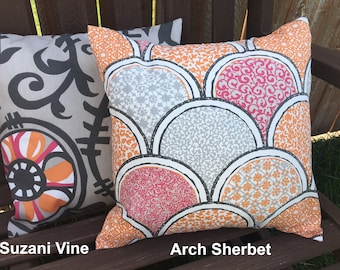 Pillow Cover-- Premier Prints Halloween, Fall, Suzani Vine, Arch Sherbet-Envelope Closure