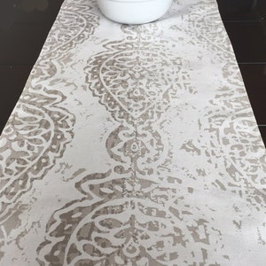 Table Runner- Premier Prints Manchester Ecru- Weddings, Showers, Home Decor- Pick a Size or CUSTOM