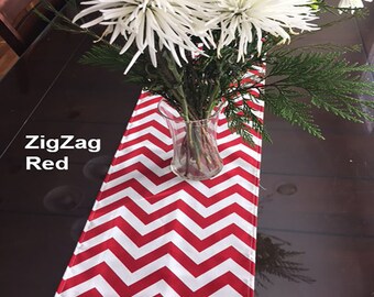 Table Runner- ZigZag Red. Home Decor- Pick a Size or Custom