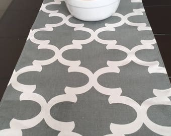 Table Runner- Premier Prints Fynn Gray- Weddings, Showers, Home Decor- Pick a Size or CUSTOM