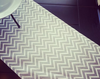 Table Runner-Cosmo Gray Chevron ZigZag Premier Prints- Weddings, Showers, Home Decor- Pick a Size or CUSTOM